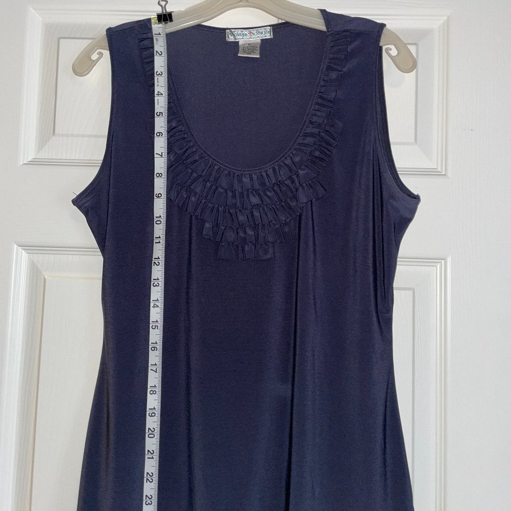 Dressy Tank Top with Neckline Ruffle Detail
